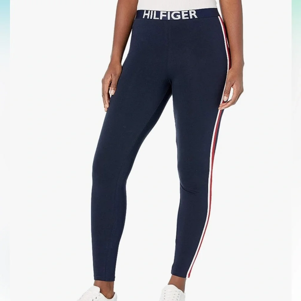 SOLD Tommy Hilfiger Leggings with Red and White Stripe - Picture 2 of 7